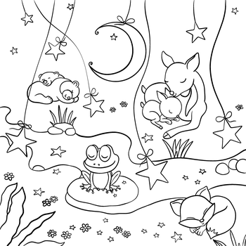Wie sich die Tiere im Wald schlafen legen