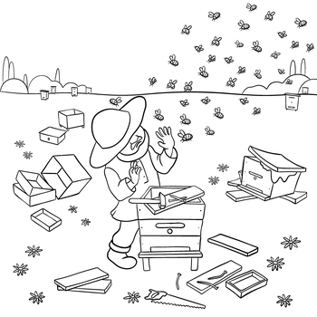 Der Imker und seine Bienen