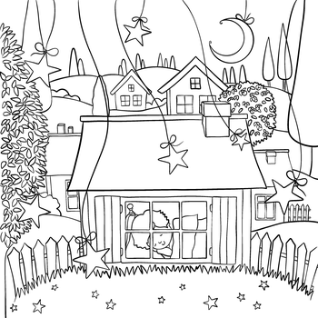 Por la noche en la cabaña