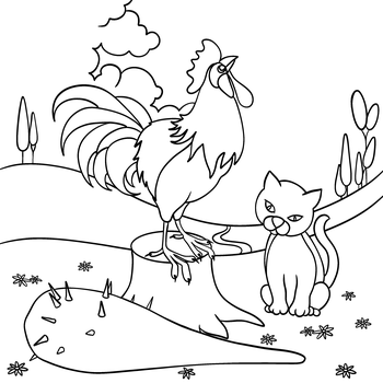 El gallo, el gato y el garrote