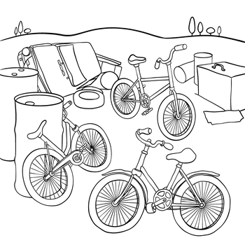 Le tre biciclette rotte