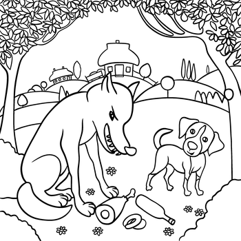 Der treue Hund Spitz und sein Kamerad