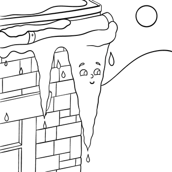 आखिरी सर्दी की लटकी हुई बर्फ की बूंद