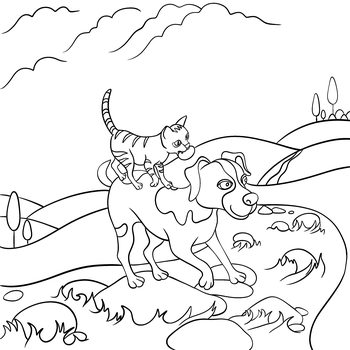 Pes, kočka a kouzelný kámen